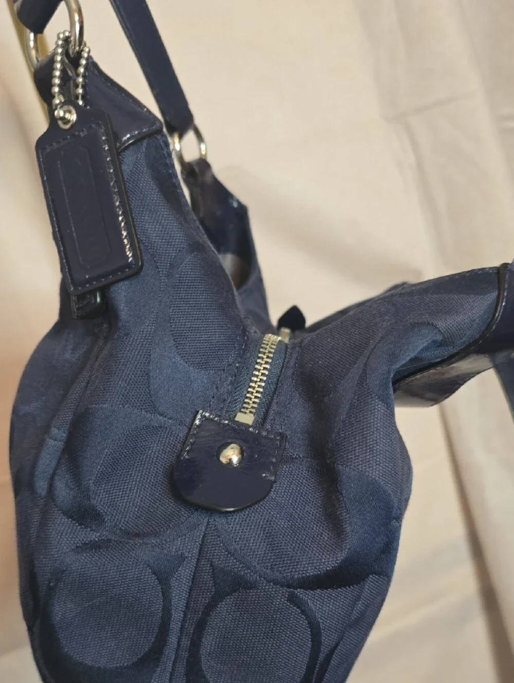 Coach Soho Navy Signature Hobo Bag